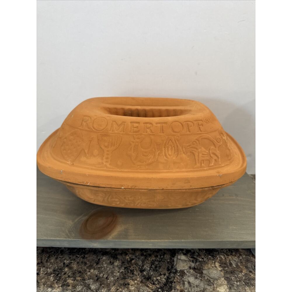 Romertopf Clay Roaster Baker 111 Licensed By Bay Keramik Terracotta 12 In Long